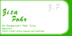 zita pohr business card